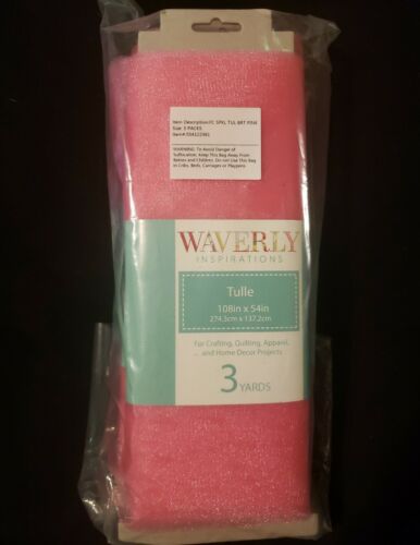Waverly Inspirations Tulle PINK Total 9 Yards NEW Sealed Lot of 3 (3yds each) - Picture 1 of 5