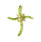 New 925 Gold Plated Natural Chrome Diopside Peridot Cross pendant 2.1g  — photo 7