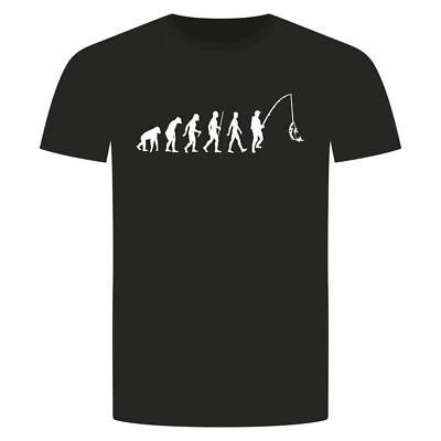 Evolution Angeln T-Shirt - Angler Angel Fischen Fisch Hecht Zander