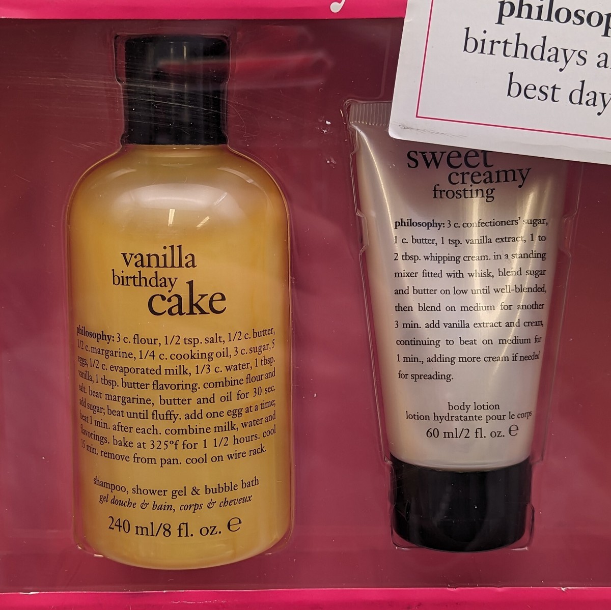 New Philosophy Happy Birthday Gift Set 8oz Shower Gel Bubble Bath