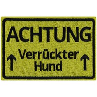 AufnäHer: Achtung-VerrüCkter Hund AufbüGler Lustiger Warnungs Patch/Applikation