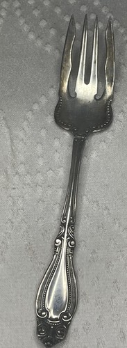 Forchetta per insalata vintage raro modello Wm Rogers Special 1898 Blenheim placcato argento - Foto 5 di 6