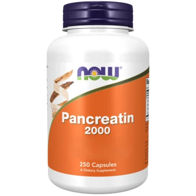 Now Foods, Pancreatin 2000, 200mg, 250 Kapseln - Blitzversand - Bild 1 von 3