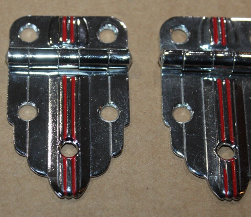 NOS LOT OF 4 PAIR AMEROCK flush hinge chrome plated Red Lines E3050 Deco - Picture 2 of 7