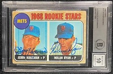 NOLAN RYAN DUAL SIGNED 1968 TOPPS #177 JERRY KOOSMAN RC BECKETT AUTO GRADE 10