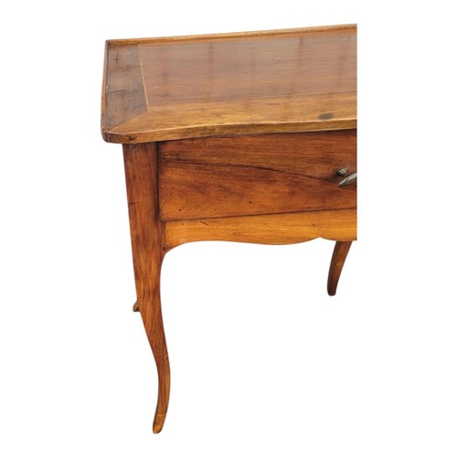 Antique 1920s French Country Walnut Side Table Nightstand with Drawer - Picture 7 of 8