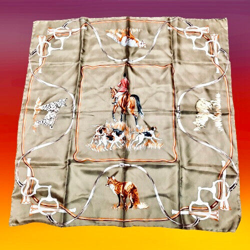 VINTAGE HERMES HORSE SILK SCARF