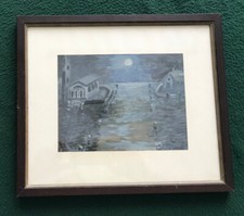 QUADRETTO CORNICE DIPINTO OLIO - VENEZIA NOTTURNA