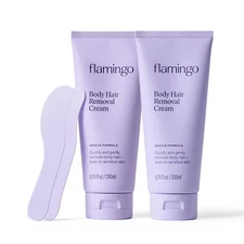 Flamingo Body Hair Removal Cream with Spatula Applicator, Gentle Formula, Safe f