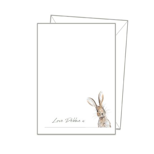 HARE WRITING PAPER, personalised blank/lined, A4 A5 or A6 letter notepaper sn08 - Picture 1 of 11