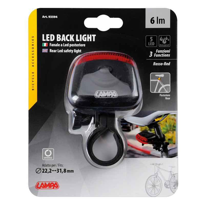 Luce Luci Bici Posteriore a 5 Led fanale 5 Funzioni Bicicletta Mtb Da corsa foto 4