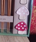 Party of 4 TABLETOPS UNLIMITED 12 pc Bamboo Chopsticks & Mushroom Ceramic Rests  — photo 6