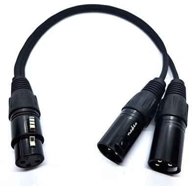 Distribuidor de cable XLR Splitt-Y XLR hembra a 2 x XLR macho vers. Longitudes