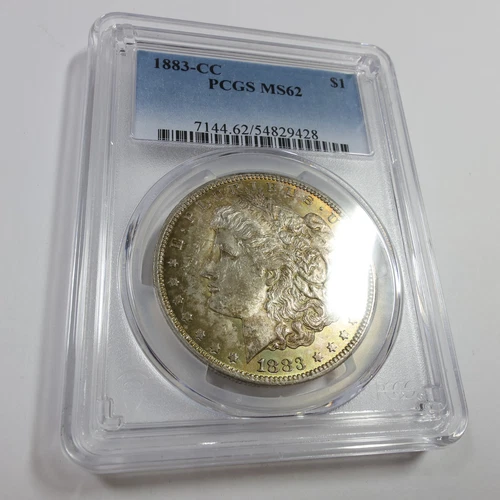 1883 CC CARSON CITY PCGS MS62 - Toned Silver Morgan Dollar $1 US Coin #54706A