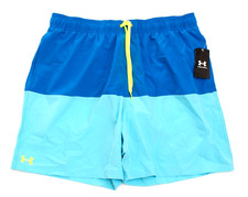 Under Armour Blue Color Block Brief Lined Volley Swim Shorts Trunks Men's XL