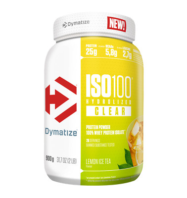 Dymatize ISO 100 Hydrolized Clear 900g Whey Protein Isolate Leucine (71,10 /kg)