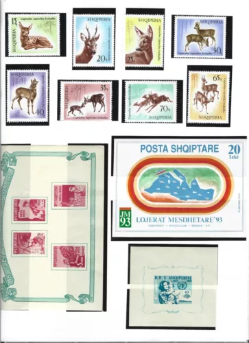 Albania Stamps: Selection of 3 Mini-Sheets and 1967 European Roe Deer Mint