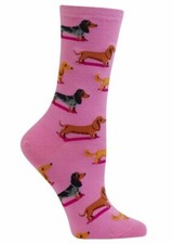 Women  s Dachshund Pink Socks