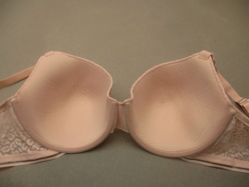 38D AUDEN Damen rosa Spitze gefüttert Bügel Rückenverschluss verstellbar Halb BH 10D - Bild 8 von 8