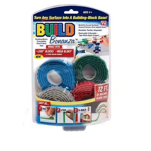 lego tape As Seen on TV* Lego Build Bonanza, Peel/Stick/Build, 12ft of Lego  Tape