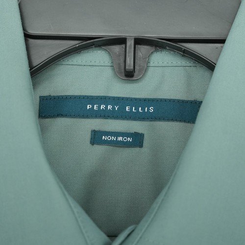 Perry Ellis Men's Dress Shirt S Green Solid Non-Iron 100% Cotton NWT $79.50 - Picture 4 of 12