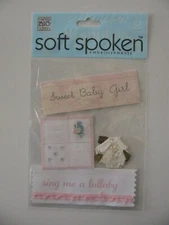 MAMBI Soft Spoken BABY GIRL Dimensional Embellishments NIP 
