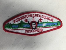 Potawatomi Area Council fully embroidered plastic back BSA CSP Patch