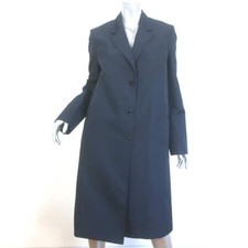 Jil Sander Navy Button-Front Coat Navy Polyes...