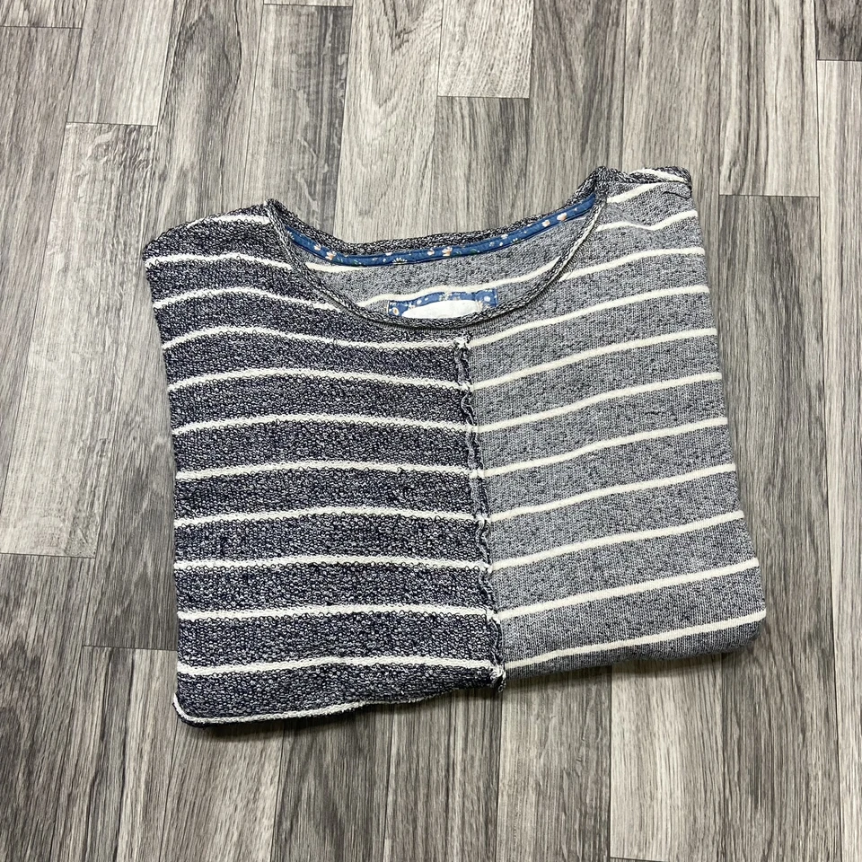 ANTHROPOLOGIE Pullover Gris Rayas Devin Texturizado Sudadera Para Mujer Talla Grande Foto 4 de 4