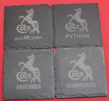 COLT Firearms Python Anaconda King Cobra Diamondback Slate Coaster set of 4
