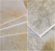 Grey Marble Beige Marble Bathroom PVC Panels Shower Wet Wall Ceiling Cladding!