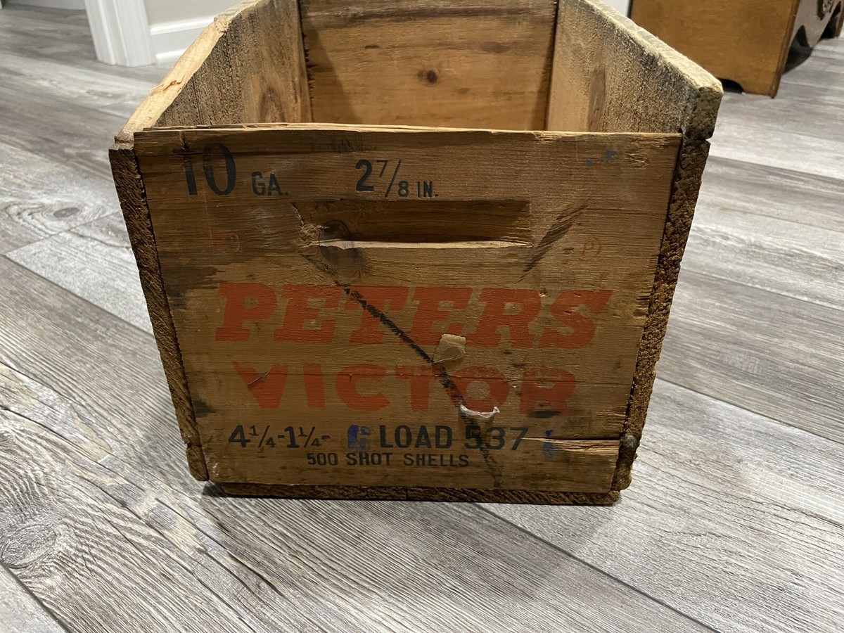 Very Rare Vintage Peters Victor 10 Gauge Shotgun Shell Wooden Ammo