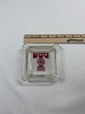 Texas Aggies A&M University Ashtray 4" Clear Glass Square Aggies College