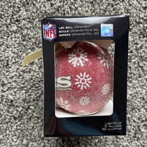 2 San Fran 49ers LED Ball Christmas ORNAMENTS NEW 2 NFL Football LED New - Picture 3 of 6