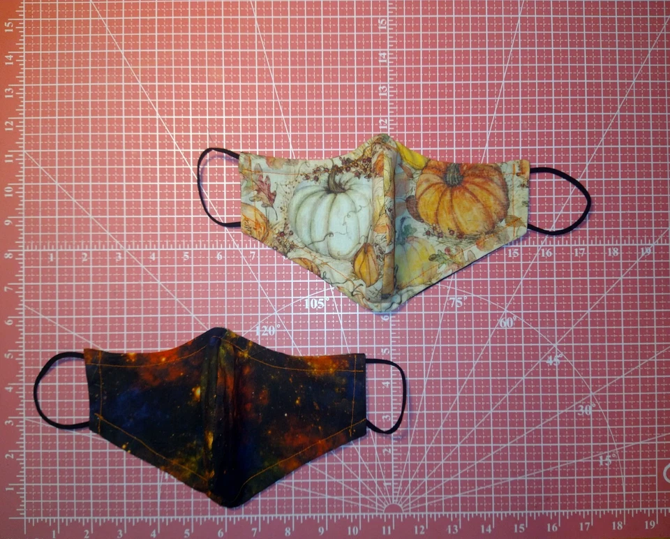 Vintage Pumpkins REVERSIBLE Orange Galaxy Mask Multi Sizes - Image 3 of 4