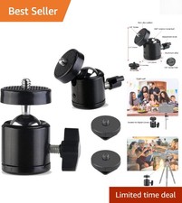 Durable 1/4" Mini Ball Head Tripod Mount, 360  Rotation for Cameras and Lights