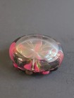Unique Vintage Hand Blown 3D Multi Striped Art Glass Paperweight 3 Inches Wide — photo 5