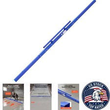 96-Inch Aluminum Manual Screed Board with Built-in Bubble Level - Blue