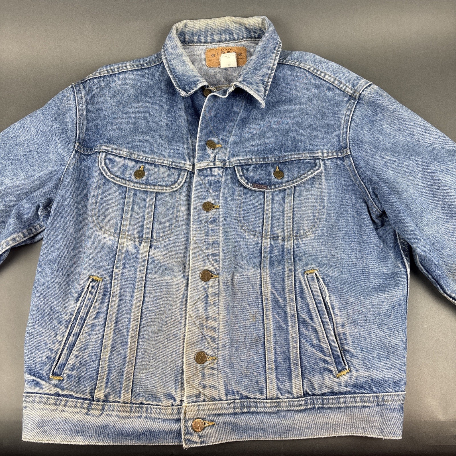 Lee, Vintage 1980's Lee Rider Womens Denim Jean Jacket Made In USA Size Large 12