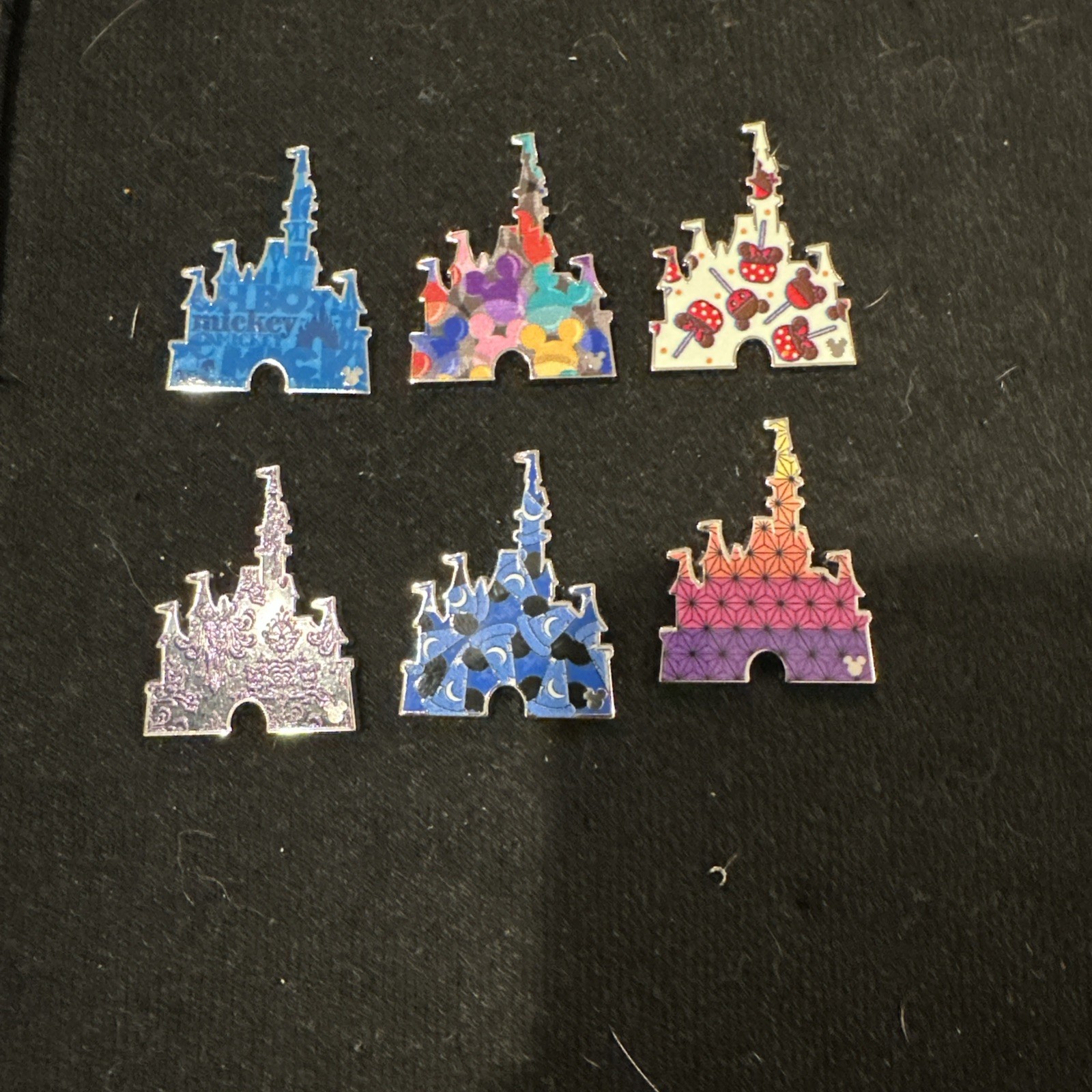 Disney 2025 WDW Hidden Mickey Pins Castles Completed Set WITH CHASER
