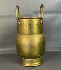 Mid-20th Century Indoor / Outdoor Brass Umbrella Stand 13.75” Tall