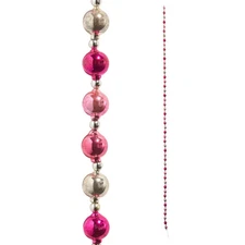 RAZ Imports 6' Pink and Silver Vintage Ornament Garland G4419031
