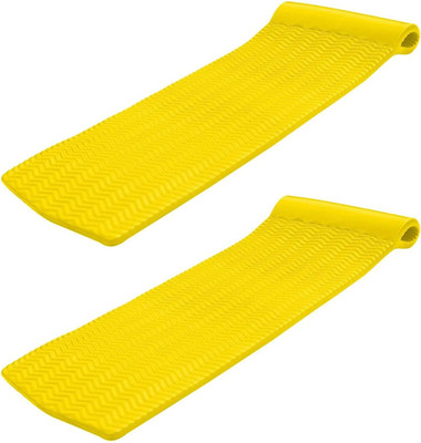 2-Pack Yellow Foam Pool Float Lounger with Headrest for Ultimate Relaxation
