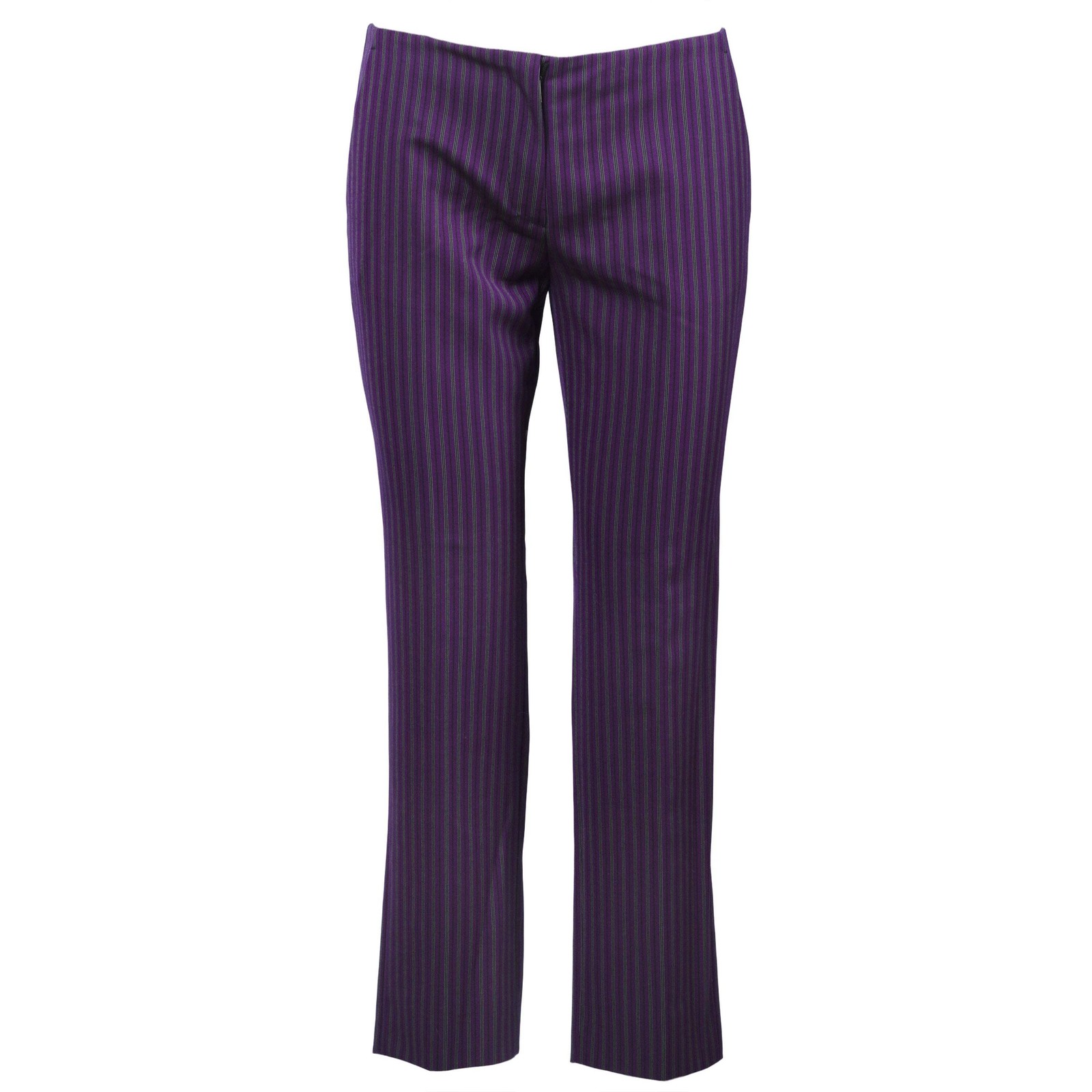 Pantaloni sartoriali Miu Miu viola a righe donna gamba dritta pantaloni firmati