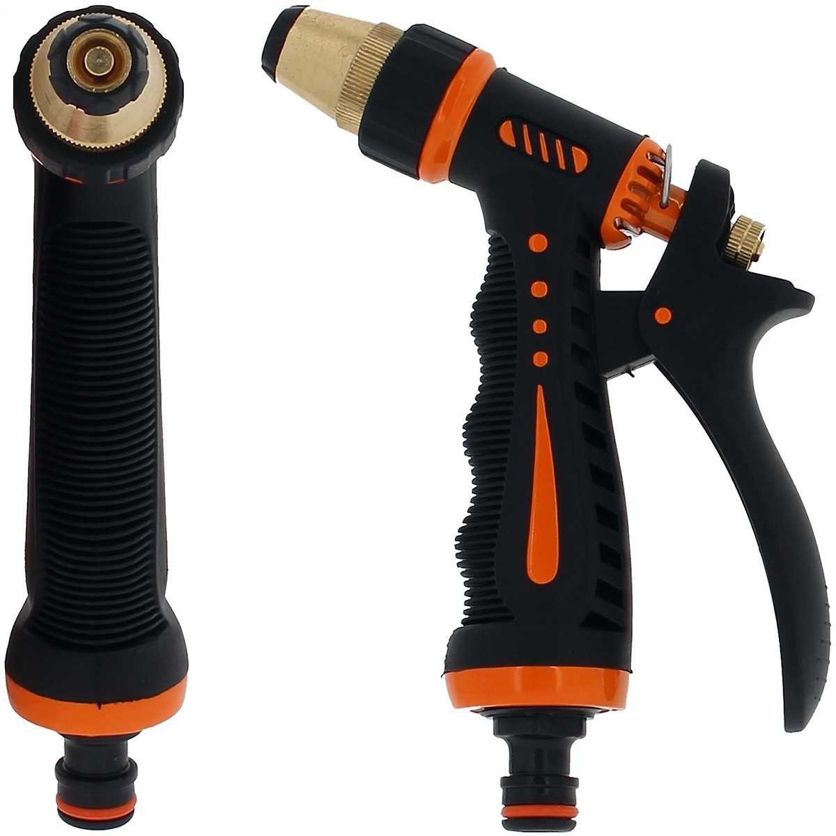 Pistolet d'arrosage à jet droit avec gâchette arrière en métal robuste