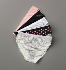 Lot 5 Victoria  s Secret sz M High Leg Brief Panty Cotton Underwear Bundle Pack