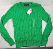 Polo Ralph Lauren Women's 100 Cotton Cable Knit Sweater - Vibrant Green - XS