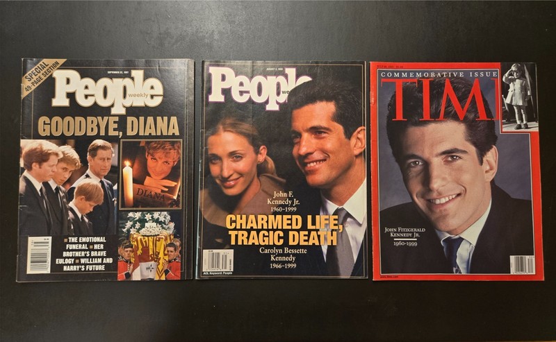 JFK Jr & Carolyn Kennedy x 2  AND  1 x Diana * Lot of 3 * COLLECTORS * NO Labels