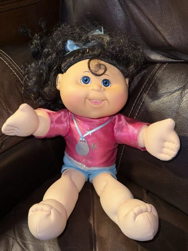 Cabbage Patch Kids 14" Gymnast Doll Black Hair Blue Eyes Silver Medal Girl ❤️