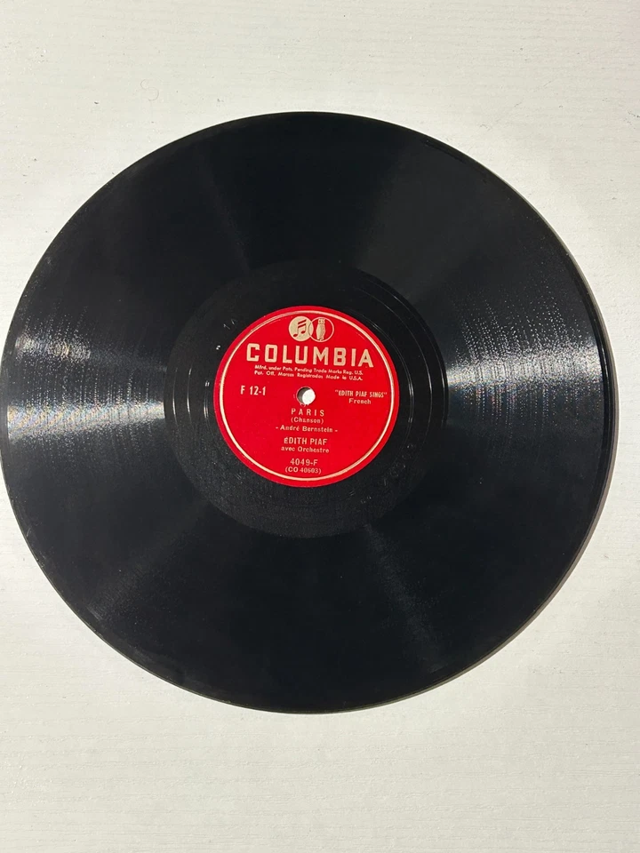 Edith Piaf French Columbia 78RPM - Paris / Le Roi a Fait Battre Tambour Foto 4 de 4